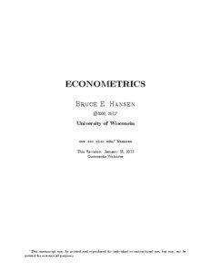 ECONOMETRICS Bruce E. Hansen c 2000, 20131