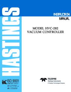 INSTRUCTION MANUAL MODEL HVC -282 HVC-282 VACUUM CONTROLLER