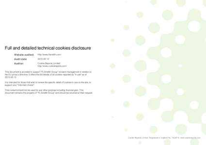 Full and detailed technical cookies disclosure Website audited: http://www.flsmidth.com/  Audit date: