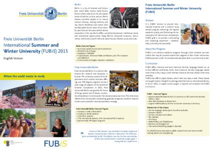 Berlin  Freie Universität Berlin International Summer and Winter University (FUBiS) 2015