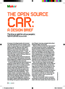 Maker  THE OPEN SOURCE CAR: A DESIGN BRIEF