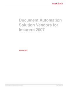 Document Automation Solution Vendors for Insurers 2007
