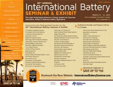 Sponsorship & Exhibit  International Battery Keynote Presentations