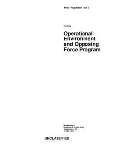 Army Regulation 350–2  Training Operational Environment