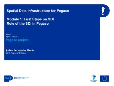 Spatial Data Infrastructure for Pegaso Module 1: First Steps on SDI Role of the SDI in Pegaso Week 1 April - July 2012