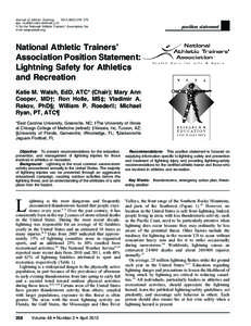 Journal of Athletic Training 2013;48(2):258–270 doi: [removed][removed] Ó by the National Athletic Trainers’ Association, Inc www.natajournals.org