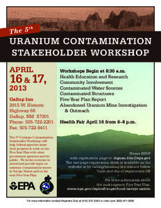 Uranium Contamination Stakeholder Workshop Flyer