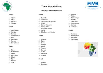 Zonal Associations AFRICA (53 National Federations) Zone 1 Zone 4