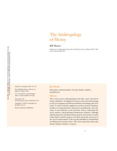 The Anthropology of Money