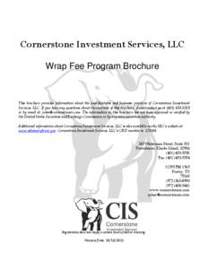 Cornerstone Investment Services, LLC Wrap Fee Program Brochure