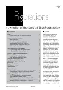 33  Newsletter of the Norbert Elias Foundation Contents  People
