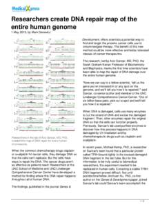 Researchers create DNA repair map of the entire human genome