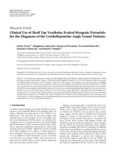 Clinical Use of Skull Tap Vestibular Evoked Myogenic Potentials for the Diagnoses of the Cerebellopontine Angle Tumor Patients