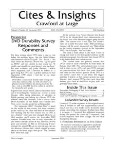 Cites & Insights Crawford at Large Volume 3, Number 11: SeptemberISSN