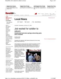 HeraldNet: Job waited for soldier to return  Page 1 of 5 Support Our Troops
