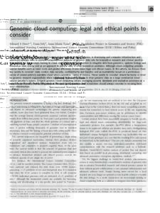 Computing / Cloud computing / Cloud storage / Cloud infrastructure / Data management / Cloud computing issues / Essays / Big data / DNAnexus / Rackspace Cloud / Health informatics / Nirvanix