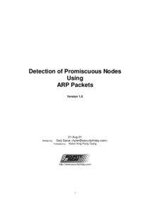 Detection of Promiscuous Nodes Using ARP Packets