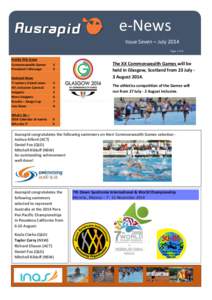 e-News Issue Seven – July 2014 Page 1 of 9 Inside this Issue Commonwealth Games