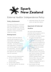 External Auditor Independence Policy Policy Statement   relationships between the external