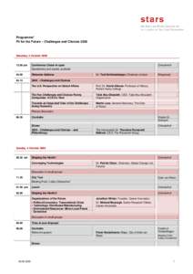 Programme* Fit for the Future – Challenges and Choices 2020 Saturday, 3 Octoberpm