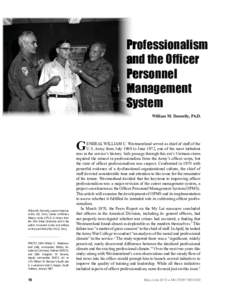 Professionalism and the Officer Personnel Management System William M. Donnelly, Ph.D.