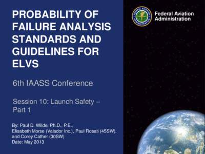 PROBABILITY OF FAILURE ANALYSIS STANDARDS AND GUIDELINES FOR ELVS