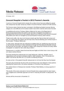 Concord Hospital a finalist in 2012 Premier’s Awards