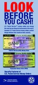 Notice[removed]Security Features of U.S. Postal Service Money Orders