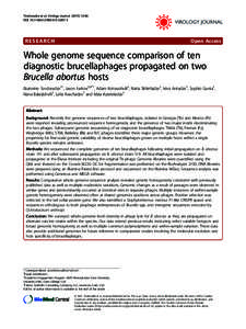 Whole genome sequence comparison of ten diagnostic brucellaphages propagated on two Brucella abortus hosts