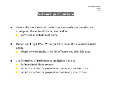 Network performance slide 1 gaius Network performance