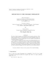 Journal of Automata, Languages and Combinatorics, 53–60 c Otto-von-Guericke-Universit¨ at Magdeburg  REFLECTION IN THE CHOMSKY HIERARCHY