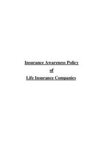 Insurance Awareness Policy of Life Insurance Companies Index