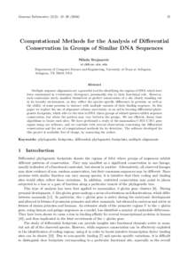 Genome Informatics 15(2): 21–Computational Methods for the Analysis of Diﬀerential Conservation in Groups of Similar DNA Sequences
