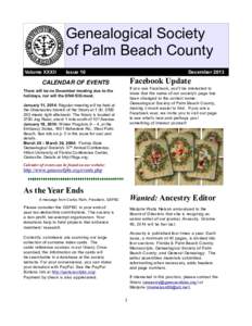 Genealogical Society of Palm Beach County Volume XXXII Issue 10