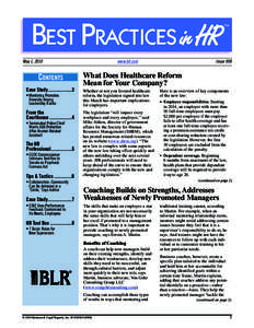 Best Practices in HR Newsletter Issue 908