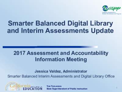 2017 AAM Digital Library - Assessments (CA Dept of Education)