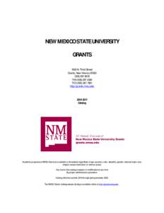 NEW MEXICO STATE UNIVERSITY GRANTS 1500 N. Third Street Grants, New Mexico6678 FAX