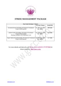 STRESS MANAGEMENT PACKAGE One Week Package (7 Days) Per Day Charge Total(USD)