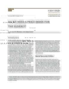October 2015, NumberRETIREMENT RESEARCH  DO WE NEED A PRICE INDEX FOR