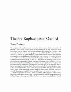 The Pre-Raphaelites in Oxford Tany Pinkney 