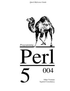 Quick Reference Guide  Programming Perl 5