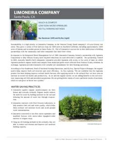 Limoneira Company Santa Paula, CA Mulch & compost Low-flow micro-sprinklers No-till farming methods