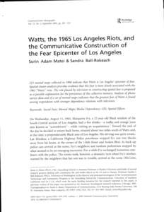 Communication / Cognitive psychology / Knowledge representation / Mental mapping / Watts riots / Los Angeles / Media system dependency theory / Fear / Watts / Compton /  California / Watts /  Los Angeles