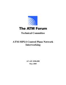 Technical Committee ATM-MPLS Control Plane Network Interworking AF-AICMay 2005