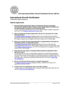International Aircraft Certification Frequently Asked Questions