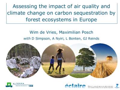Assessing the impact of air quality and climate change on carbon sequestration by forest ecosystems in Europe Wim de Vries, Maximilian Posch with D Simpson, A Nyiri, L Bonten, GJ Reinds