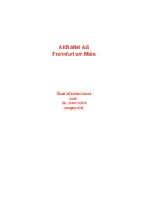 Akbank AG - Quartalsabschluss