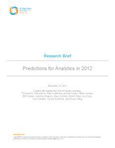 Research Brief  Predictions for Analytics in 2012