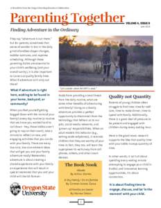 A Newsletter from the Oregon Parenting Education Collaborative:  Parenting Together VOLUME 4, ISSUE 6 June 2018
