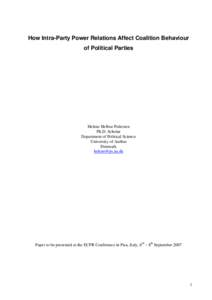 Microsoft Word - Intra-Party Politics and Coalition Behaviour.doc